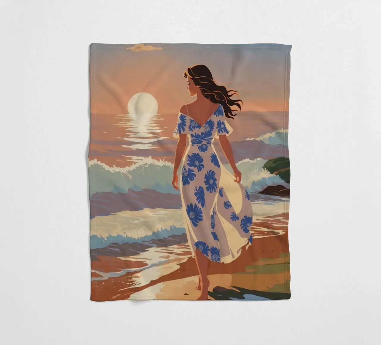 Texel: Tramonto magico in riva al mare | Werk 1 coperta in pile da AlbertKlee