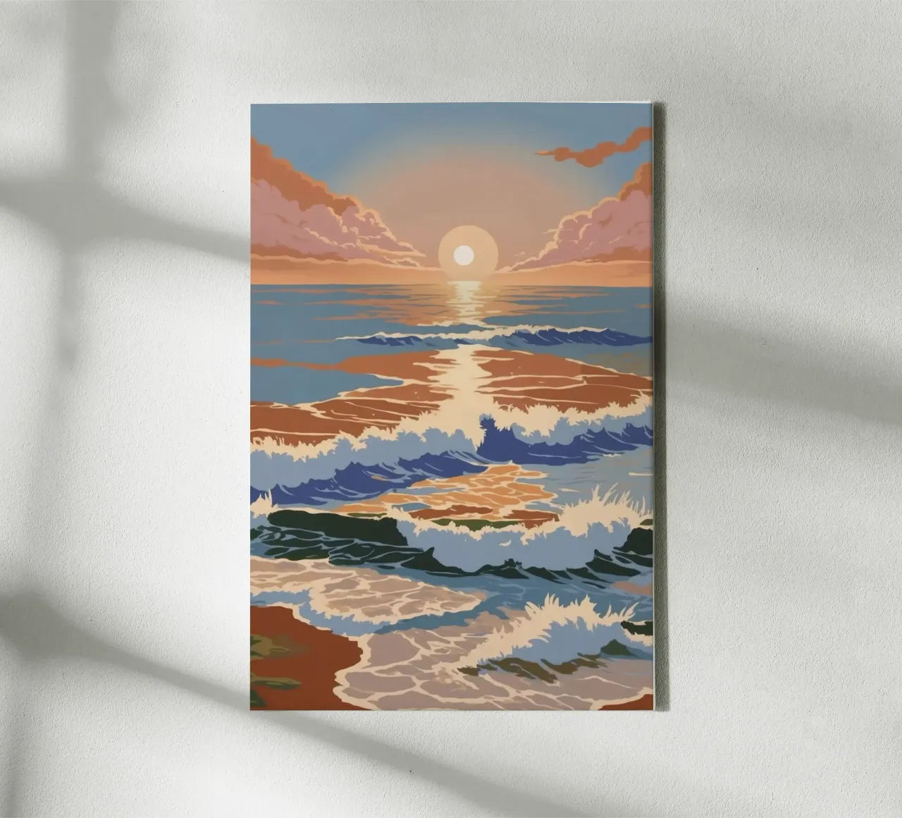 Texel: Zeemagie bij zonsondergang | Werk 2 canvas met Baklijst van AlbertKlee