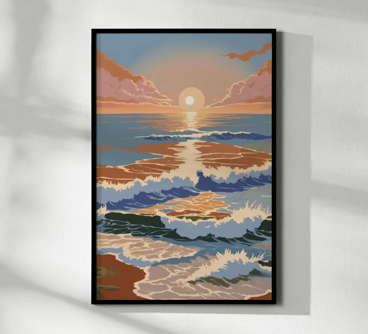 Texel: magia del mare al tramonto | Lavoro 2 poster con telaio in alluminio da AlbertKlee