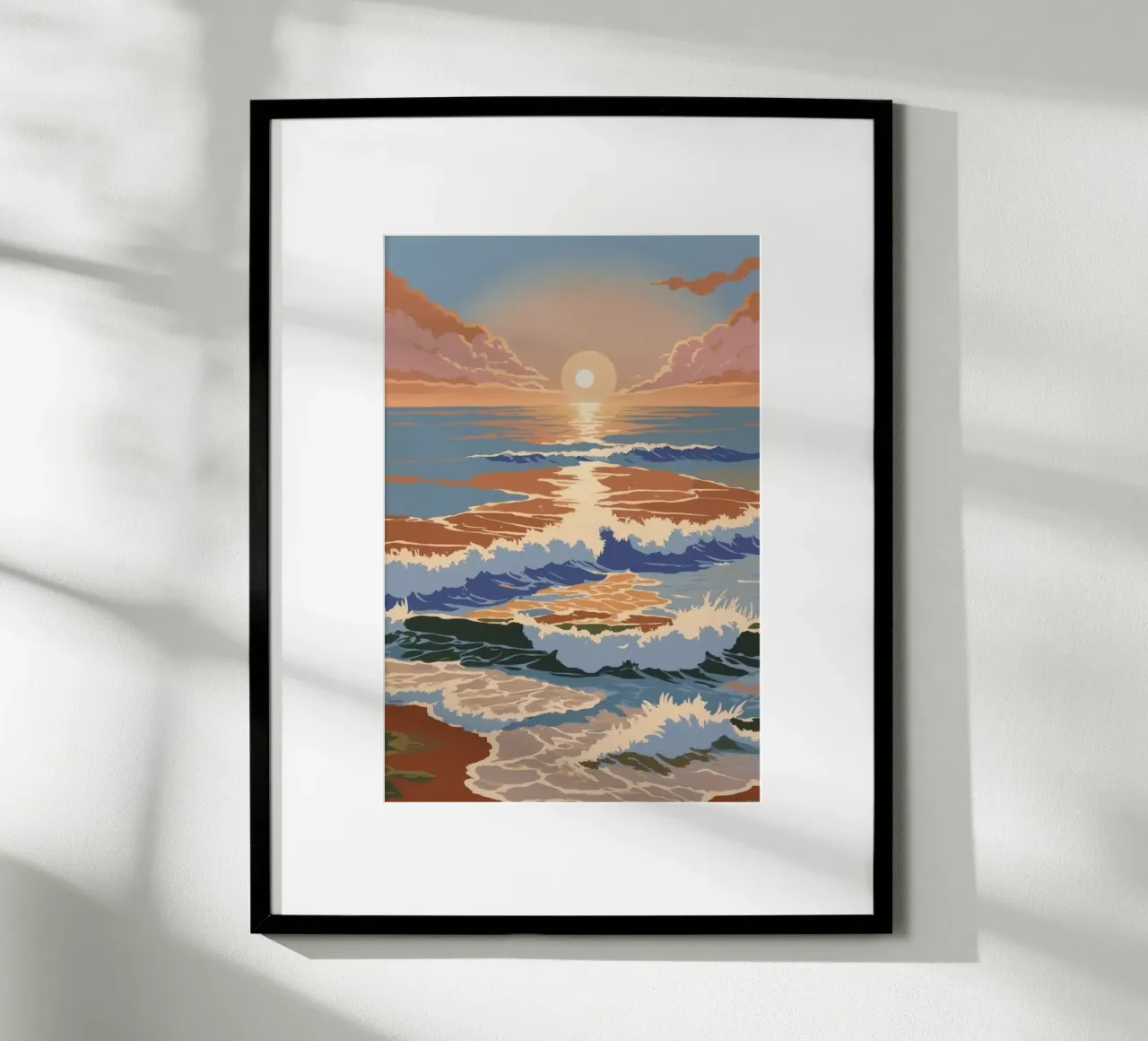 Texel: magia del mare al tramonto | Lavoro 2 poster con telaio in alluminio da AlbertKlee