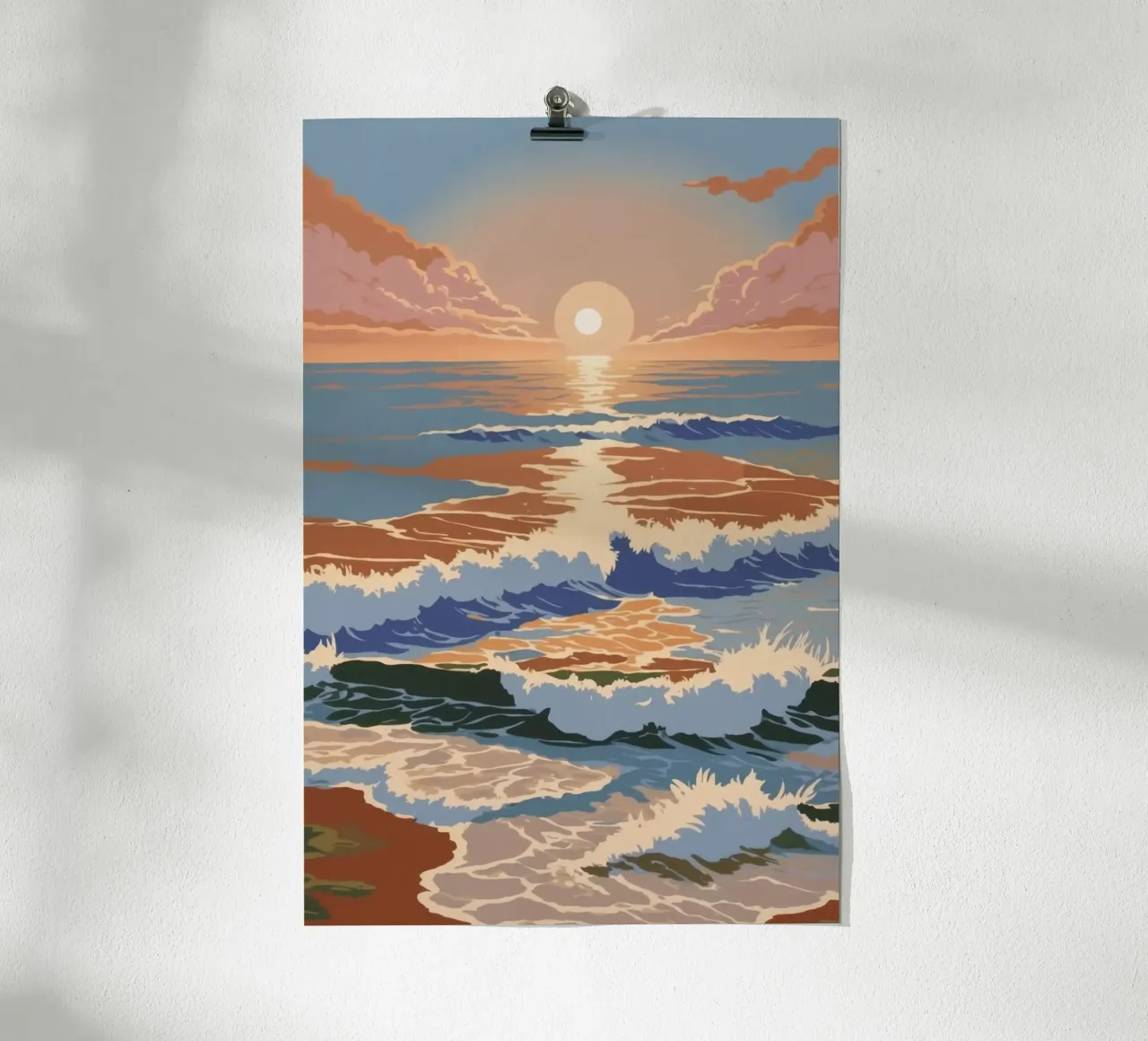 Texel: magia del mare al tramonto | Lavoro 2 poster con telaio in alluminio da AlbertKlee