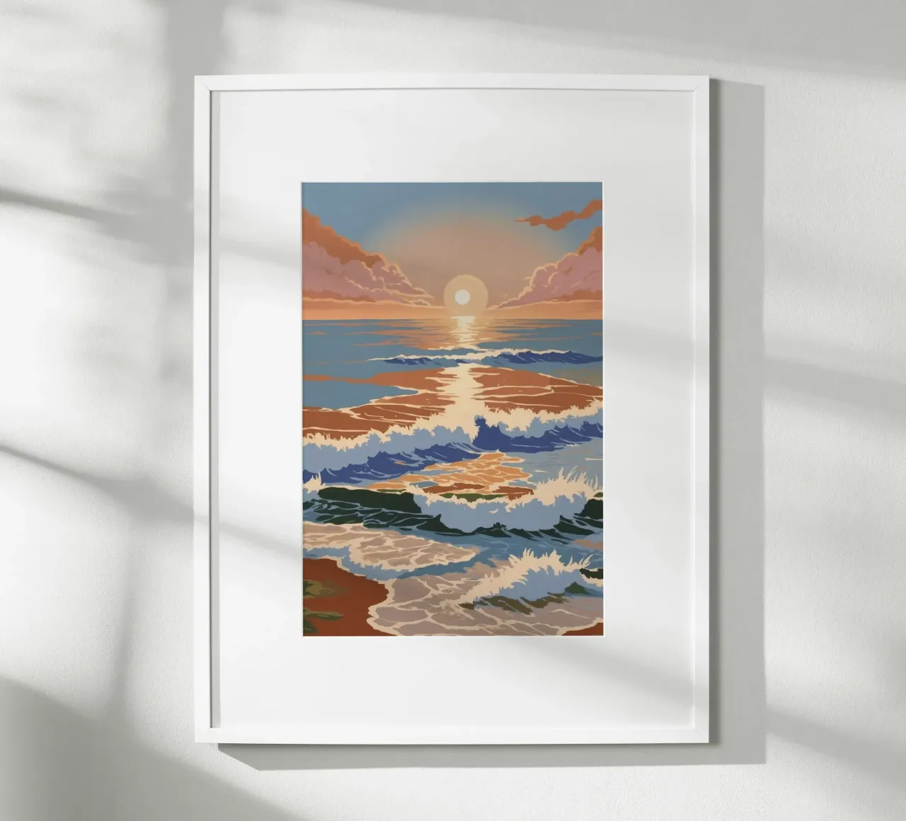 Texel: magia del mare al tramonto | Lavoro 2 poster con telaio in alluminio da AlbertKlee