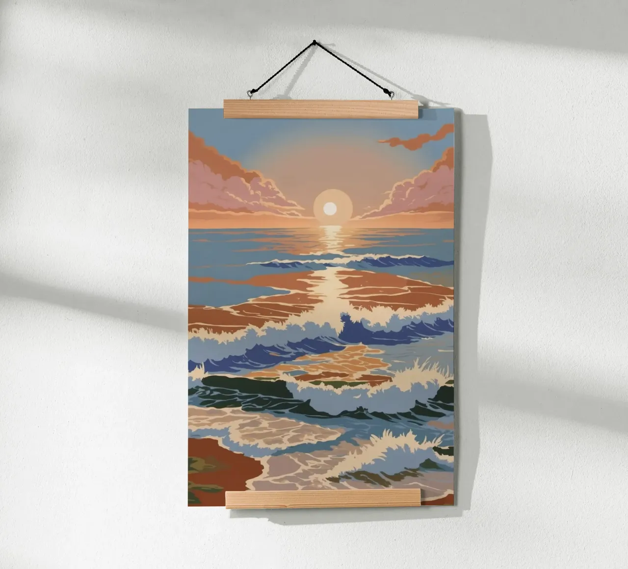 Texel: magia del mare al tramonto | Lavoro 2 poster con telaio in alluminio da AlbertKlee