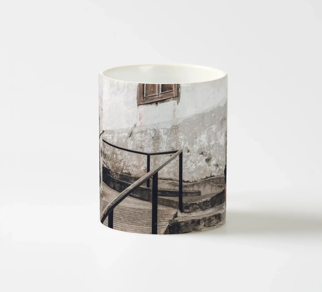 Rustic alleyway art - vintage architecture ceramic mug by Whole©