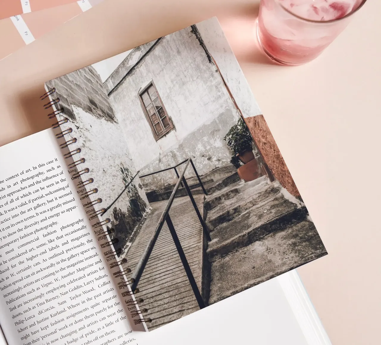 Rustic alleyway art - vintage architecture spiral notebook by Whole©