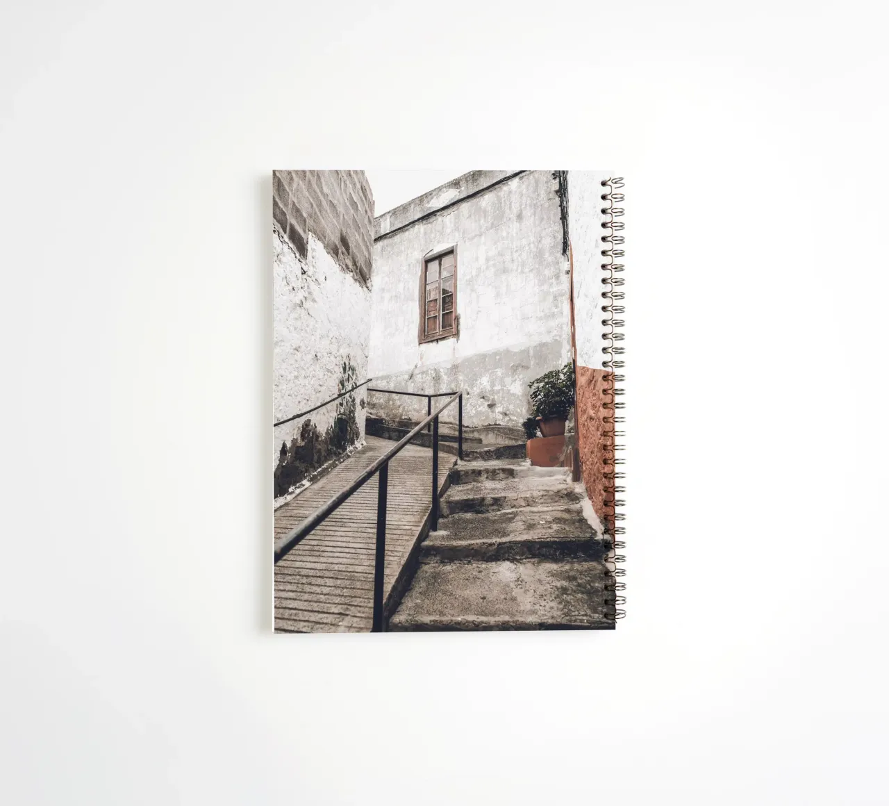 Rustic alleyway art - vintage architecture spiral notebook by Whole©
