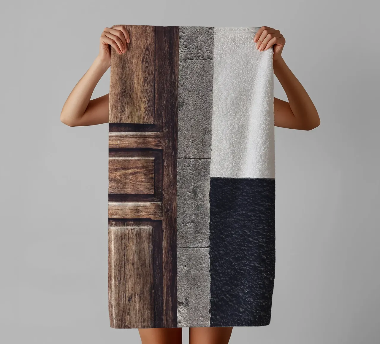 Rustic door art - vintage architecture towel by Whole©