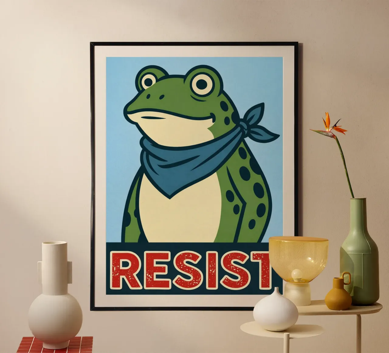 resist frog poster by onerules