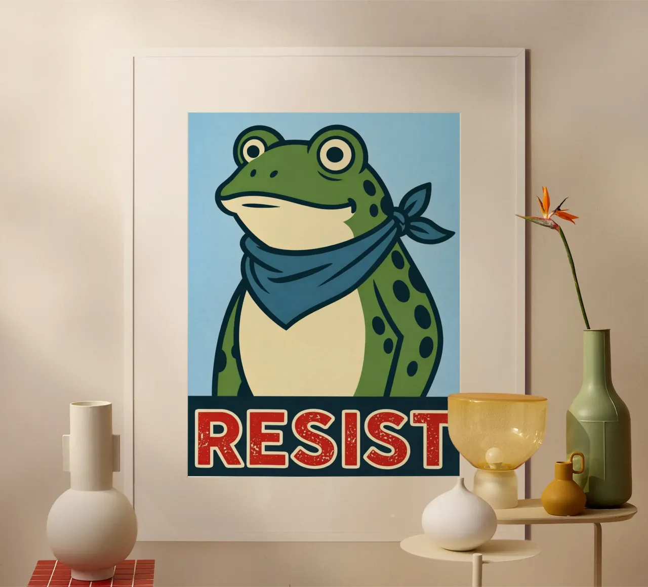 resist frog poster by onerules