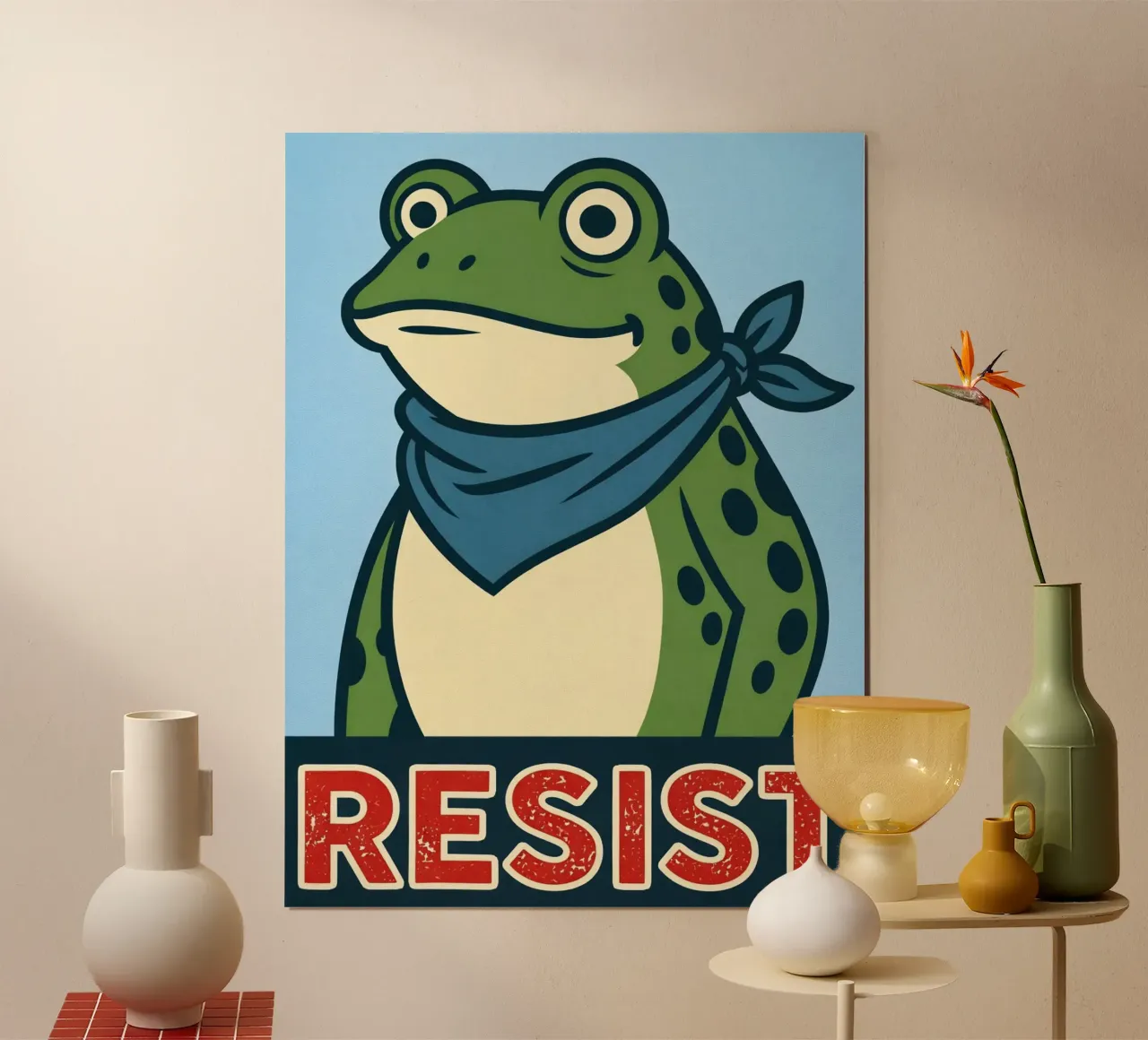 resist frog poster by onerules