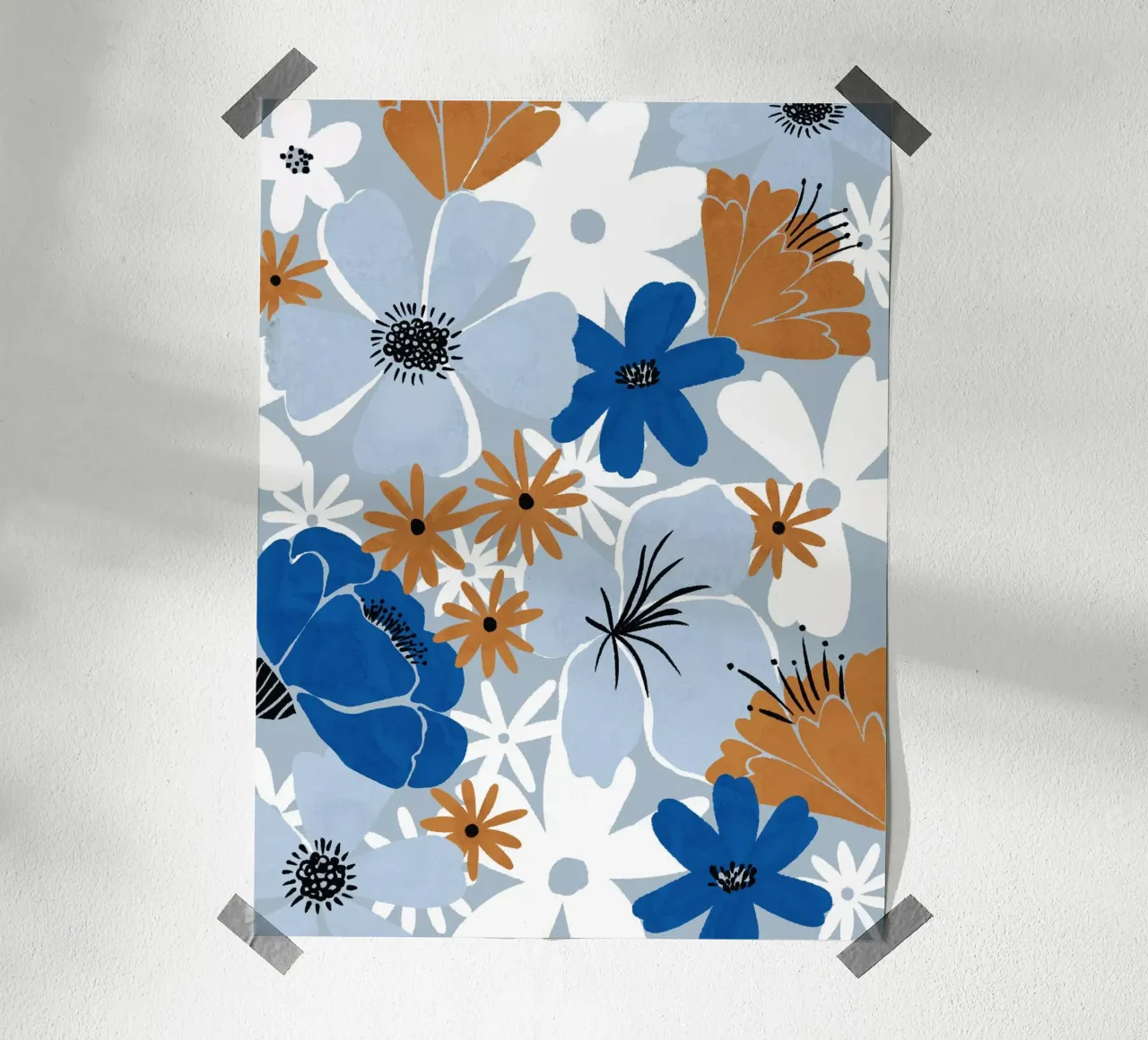 Blütenmeer | blau carta hahnemühle da modeern