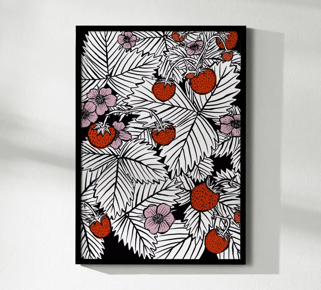 Erdbeeren poster con telaio in plastica da modeern
