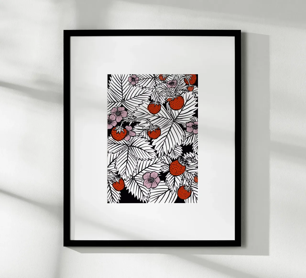 Erdbeeren poster con telaio in plastica da modeern