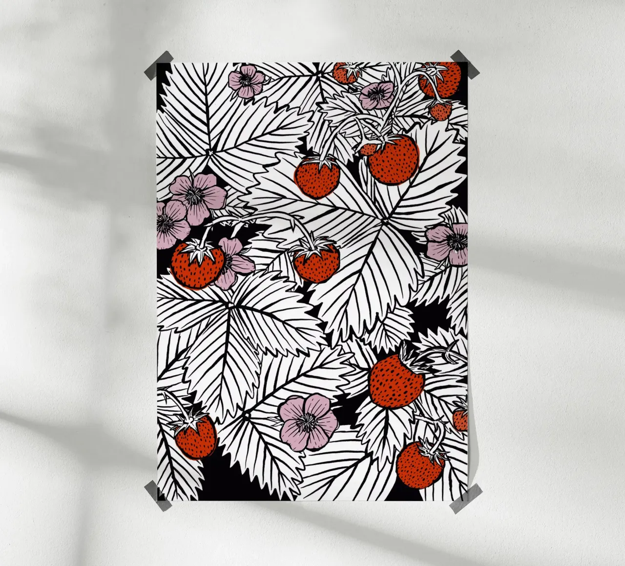 Erdbeeren poster con telaio in plastica da modeern