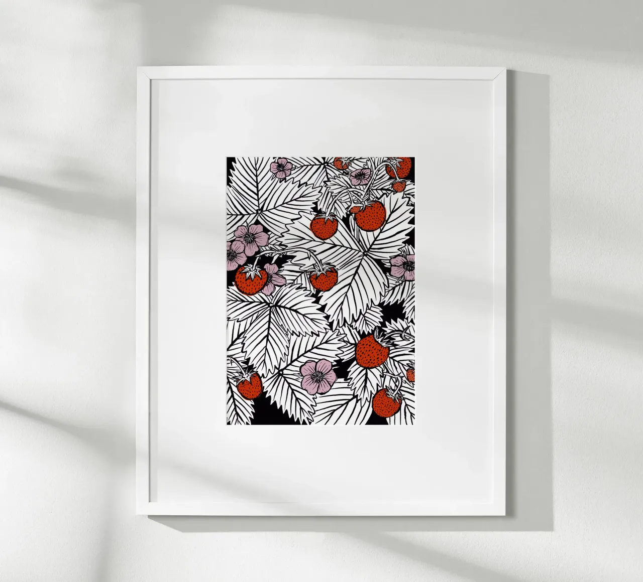 Erdbeeren poster con telaio in plastica da modeern