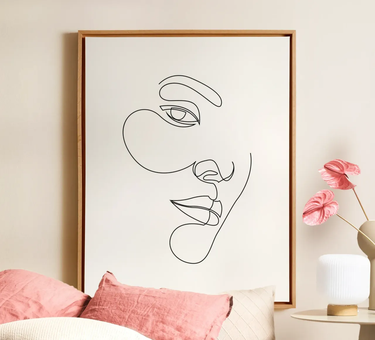 S14 - single line face canvas by Addillum