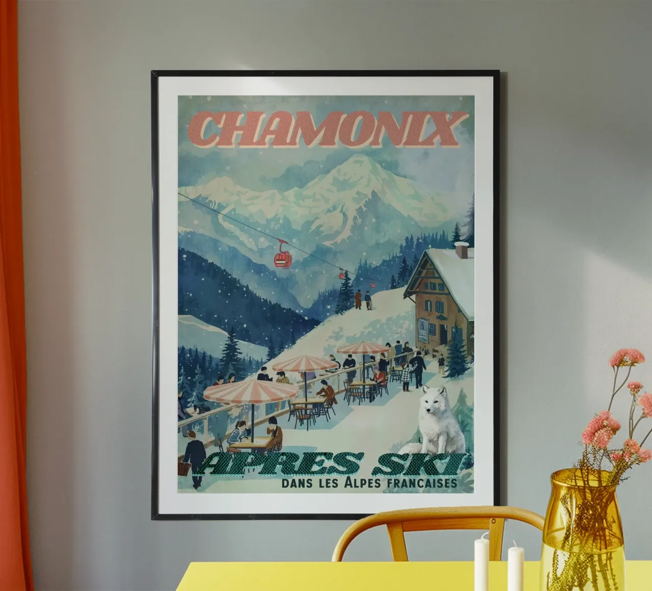 Chamonix dopo lo sci poster da Taika Tori Art
