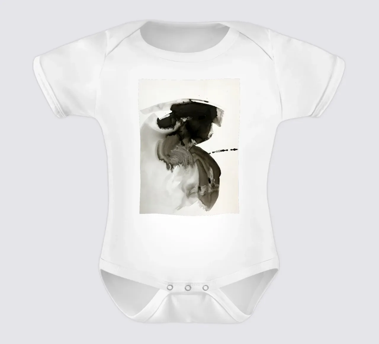 India ink short-sleeve baby romper by SaraRosenbaum