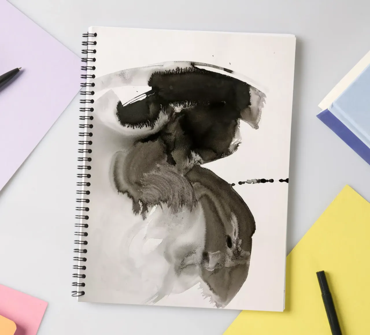 India ink spiral notebook by SaraRosenbaum