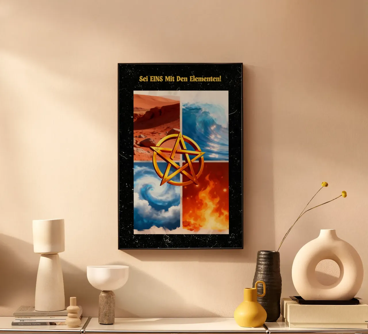 Pentagram - Sei EINS mit den Elementen plexiglass da livingyourway