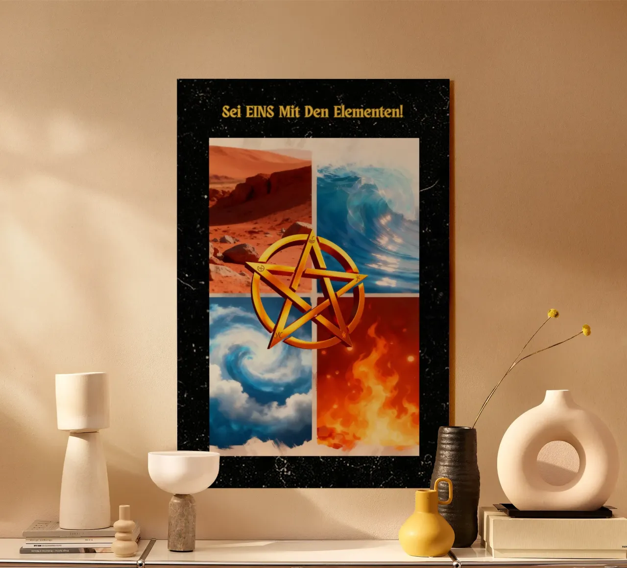 Pentagram - Sei EINS mit den Elementen plexiglass da livingyourway