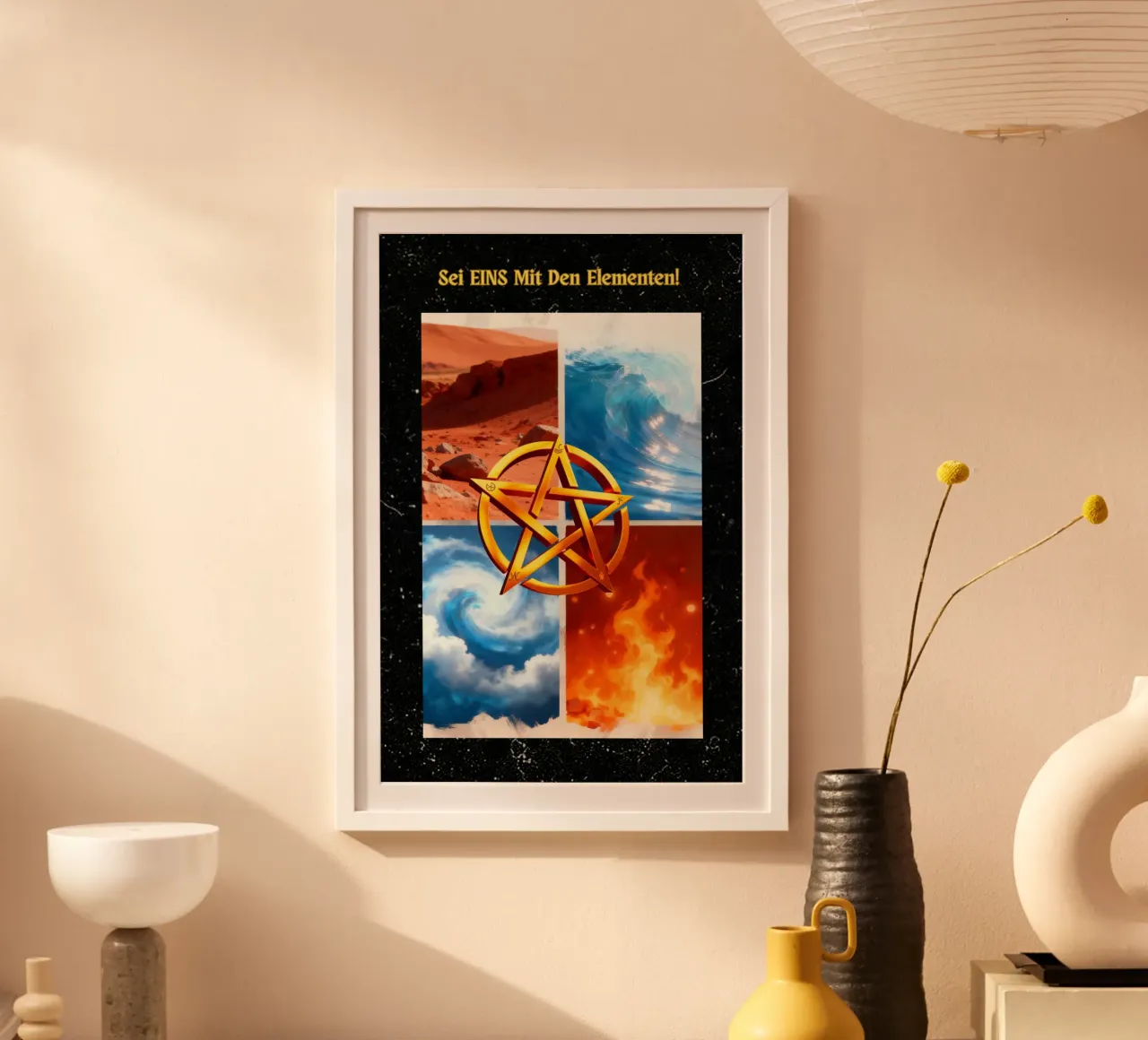 Pentagram - Sei EINS mit den Elementen poster da livingyourway