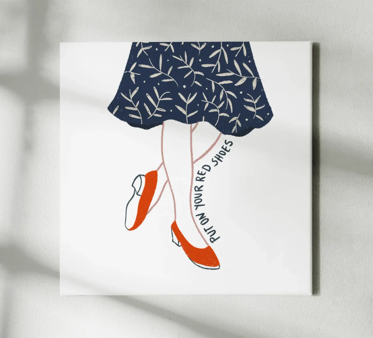 Put on your red shoes tela con Cornice a cassetta da modeern