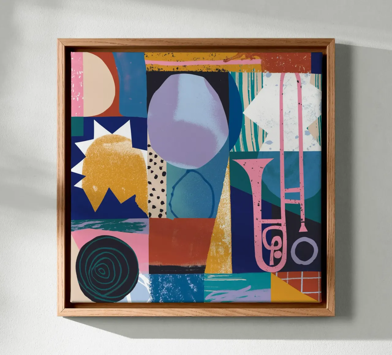 Jazz Beginning canvas with Floater frame by Tom Abbiss Smith