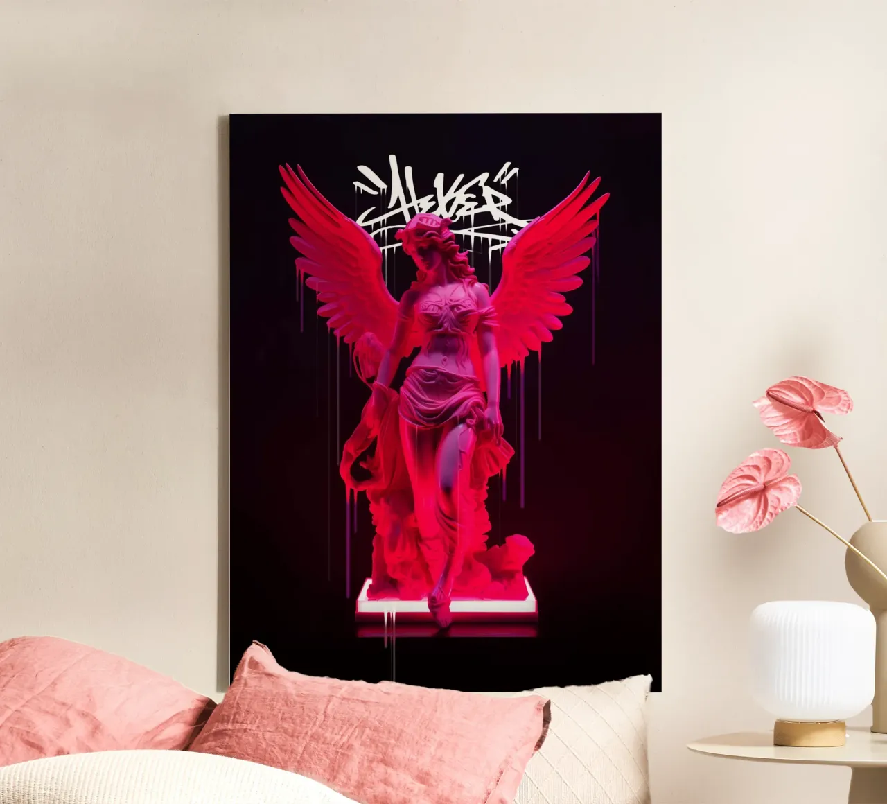 Neon Athenea canvas met Baklijst van Dikhotomy
