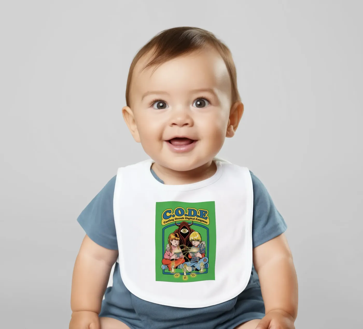 CODE Casting Occult Digital Enigmas baby bib by ScaryBoom