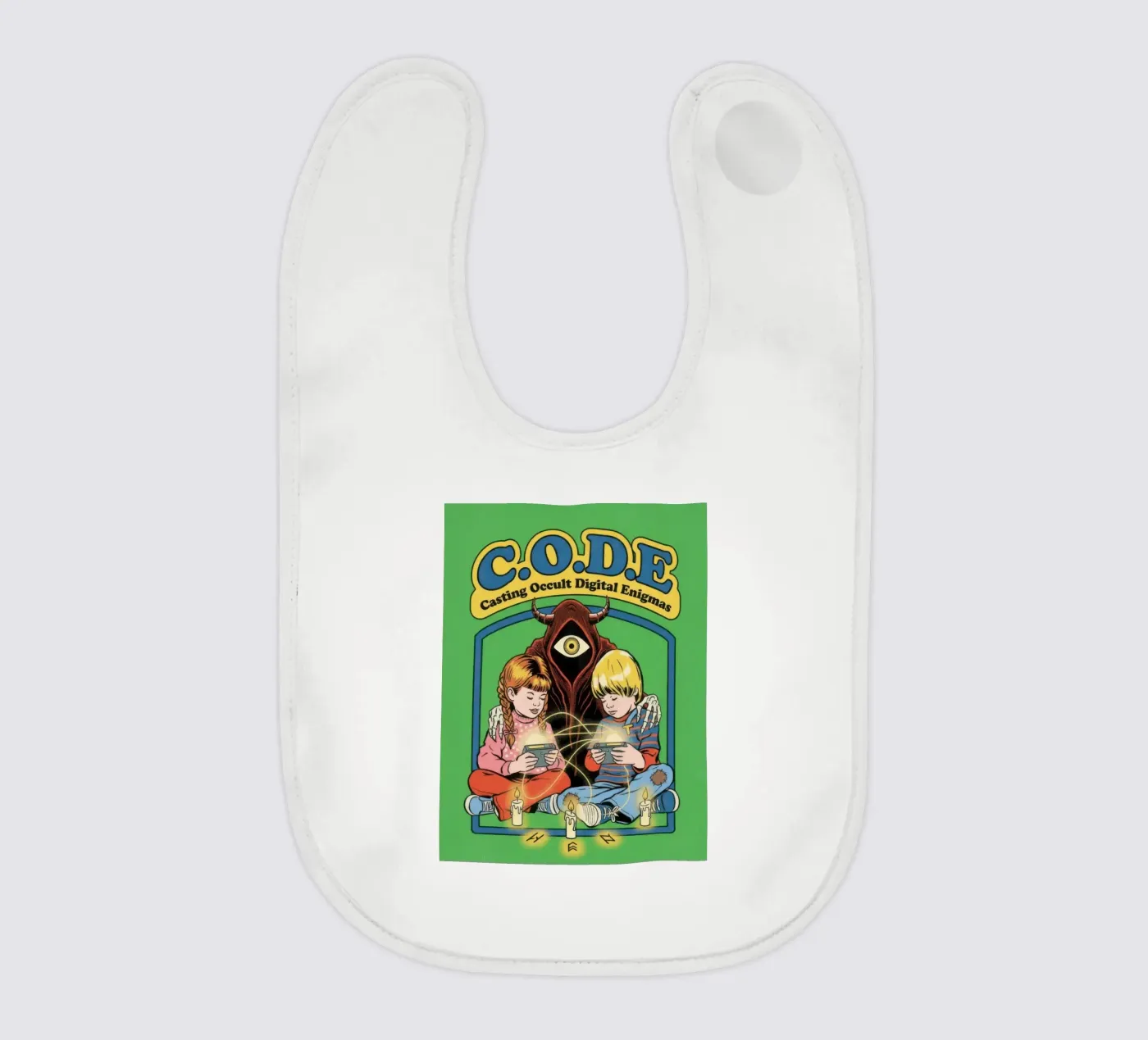 CODE Casting Occult Digital Enigmas baby bib by ScaryBoom