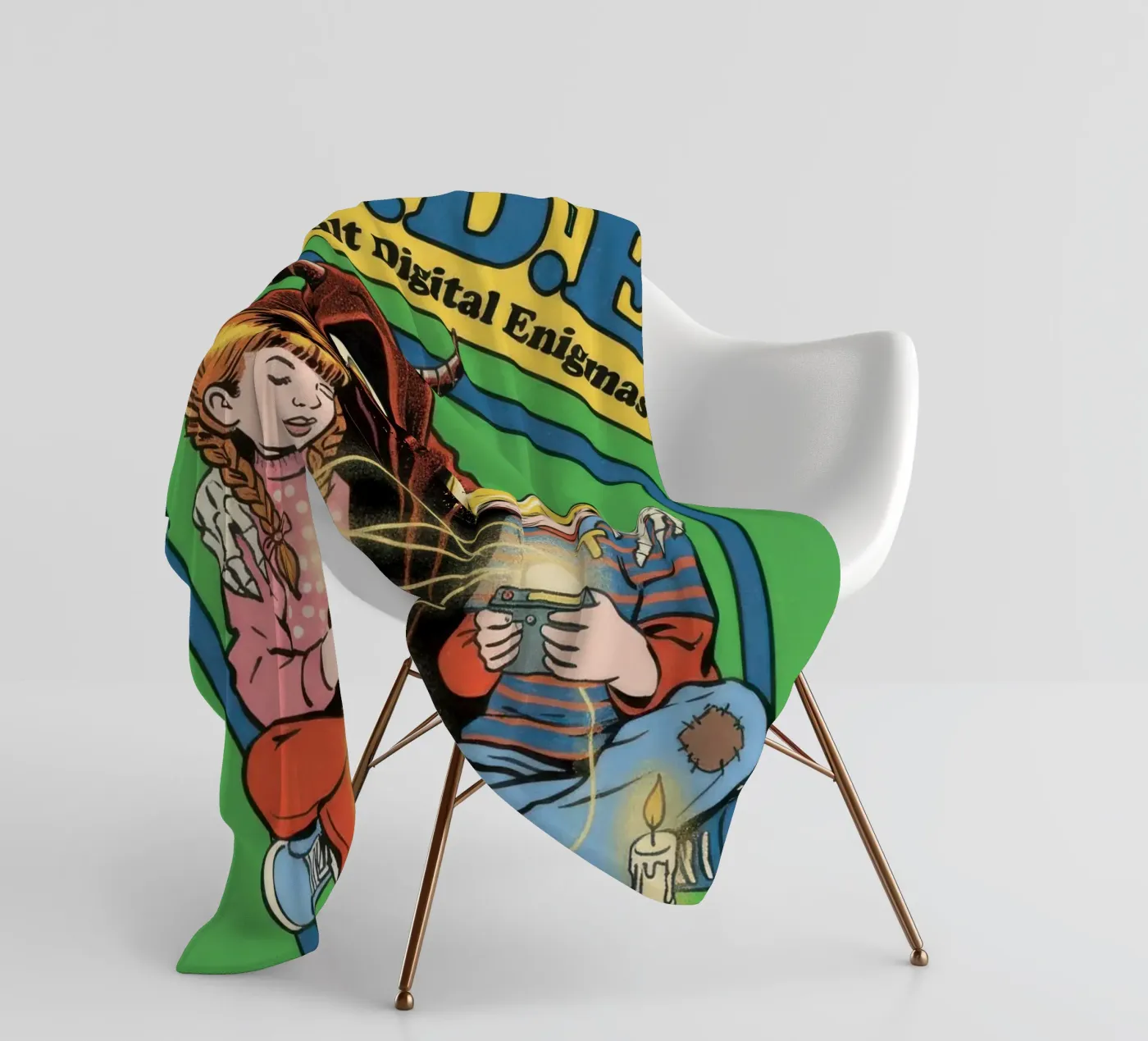 CODE Occulte digitale enigma's gieten fleecedeken van ScaryBoom