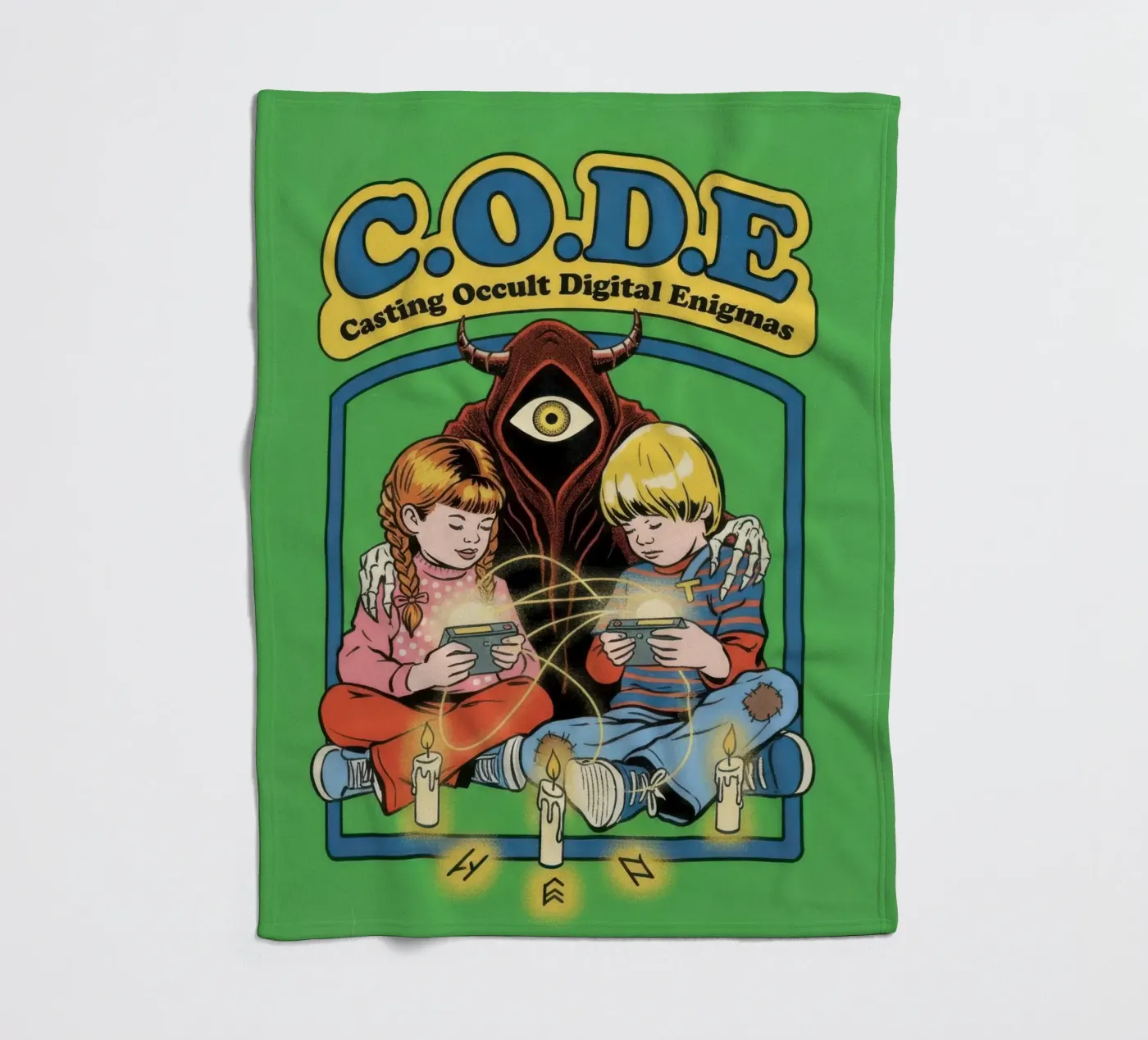 CODE Occulte digitale enigma's gieten fleecedeken van ScaryBoom
