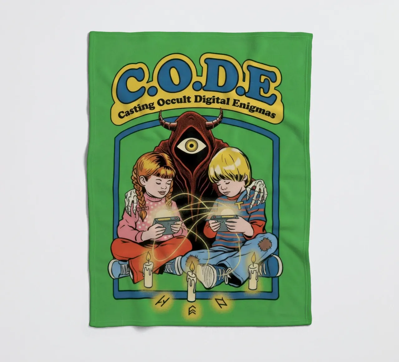 CODE Casting okkulter digitaler Rätsel Fleecedecke von ScaryBoom