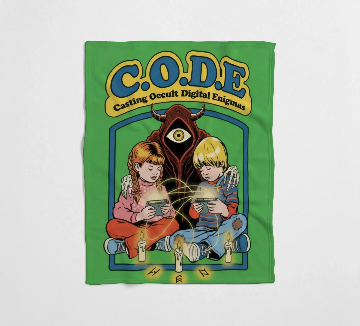 CODE Occulte digitale enigma's gieten fleecedeken van ScaryBoom