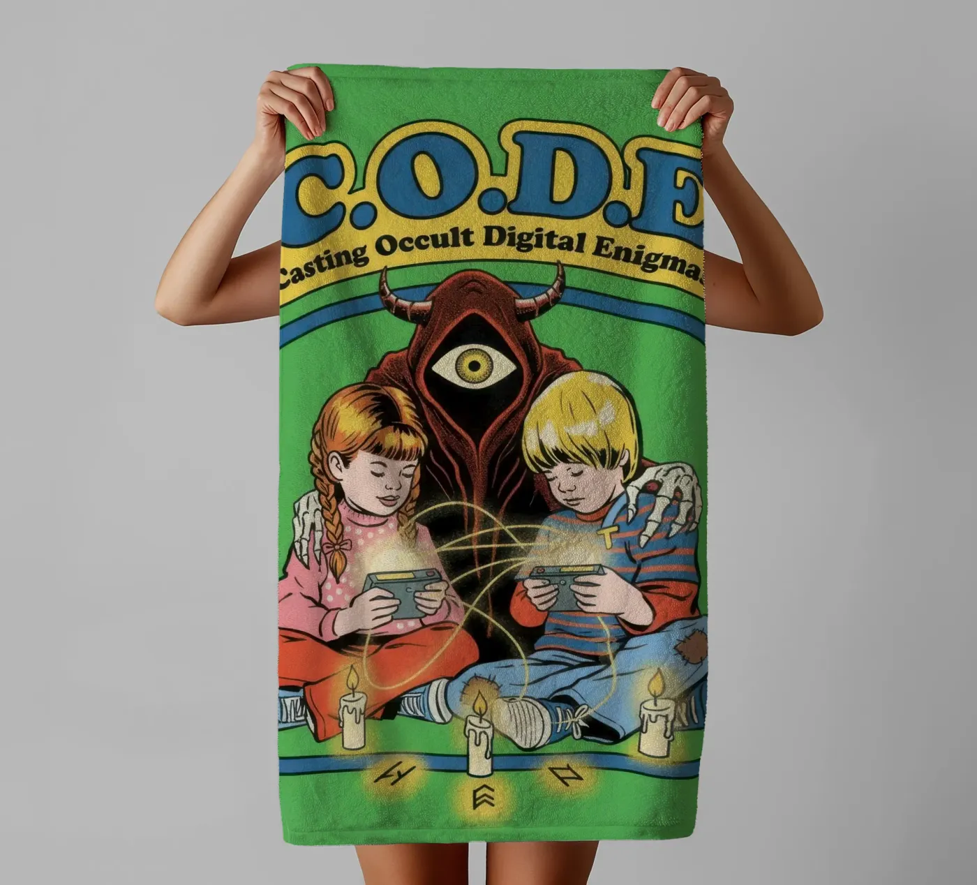 CODE Casting Occult Digital Enigmas towel by ScaryBoom