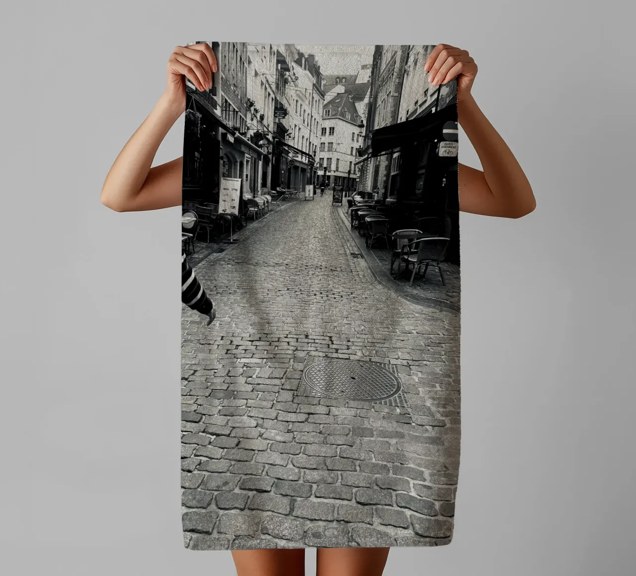 Streets of  Brussels 2024 towel by NeuroSecureAI