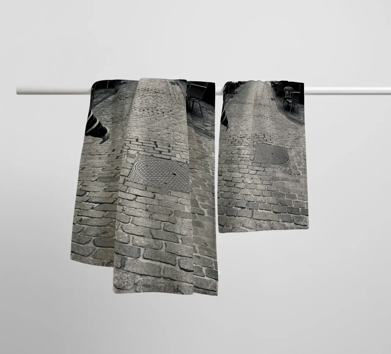 Streets of  Brussels 2024 towel by NeuroSecureAI