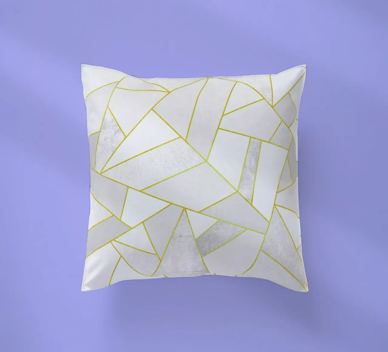 White Stone with Gold Lines cuscino da Elisabeth Fredriksson
