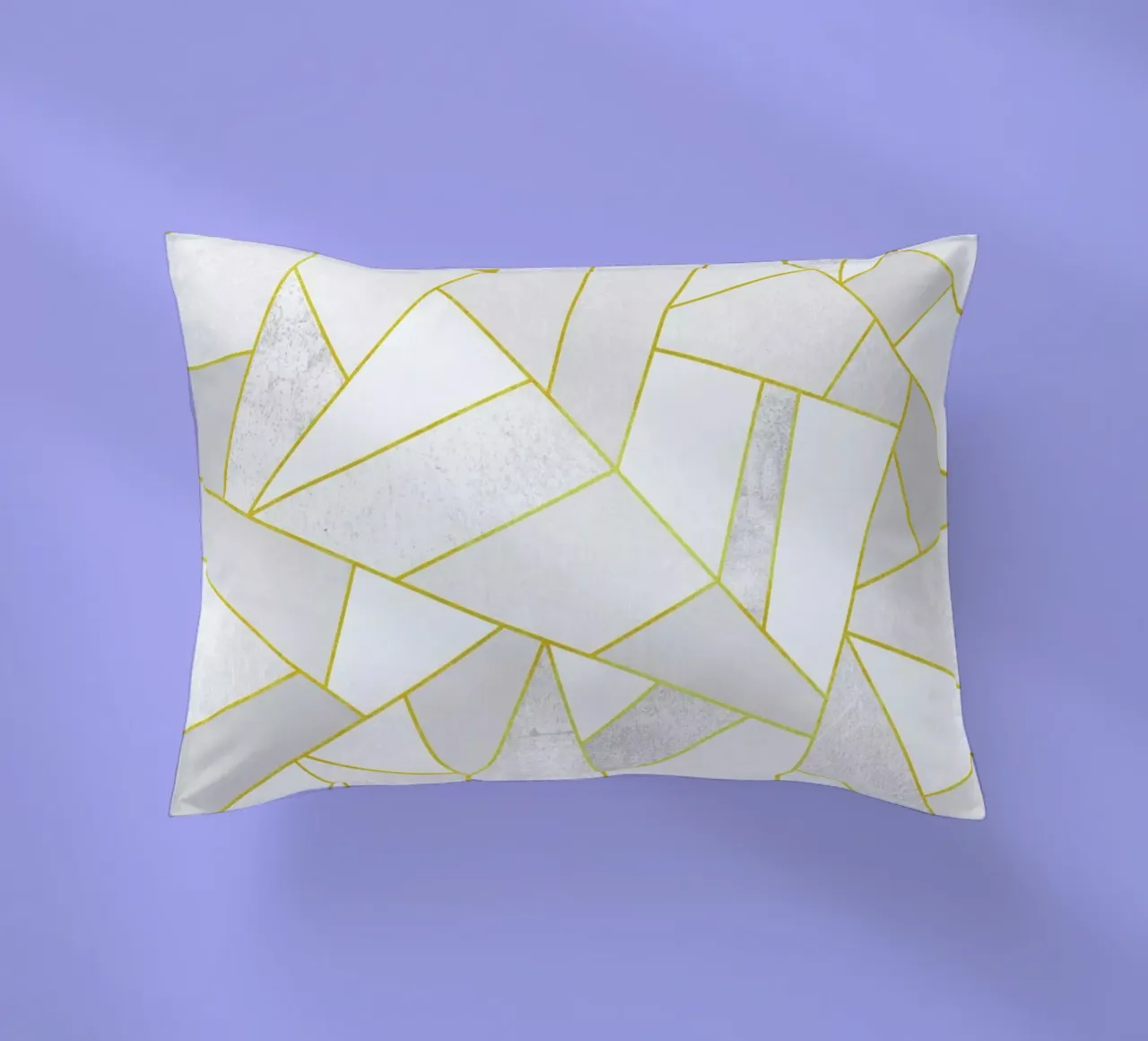 White Stone with Gold Lines cuscino da Elisabeth Fredriksson