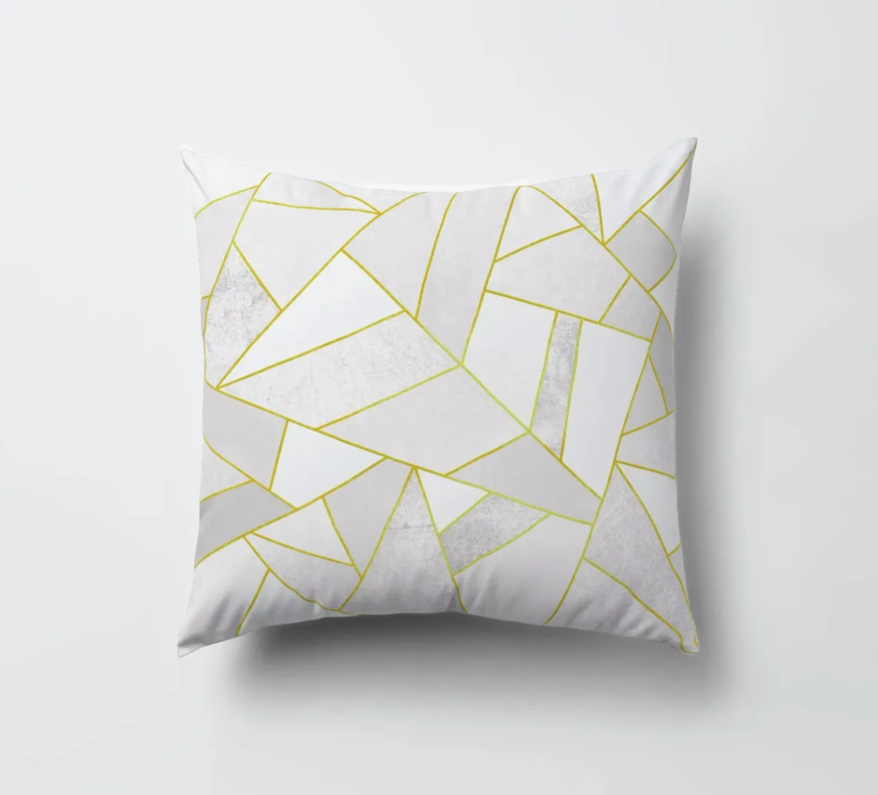 White Stone with Gold Lines cuscino da Elisabeth Fredriksson