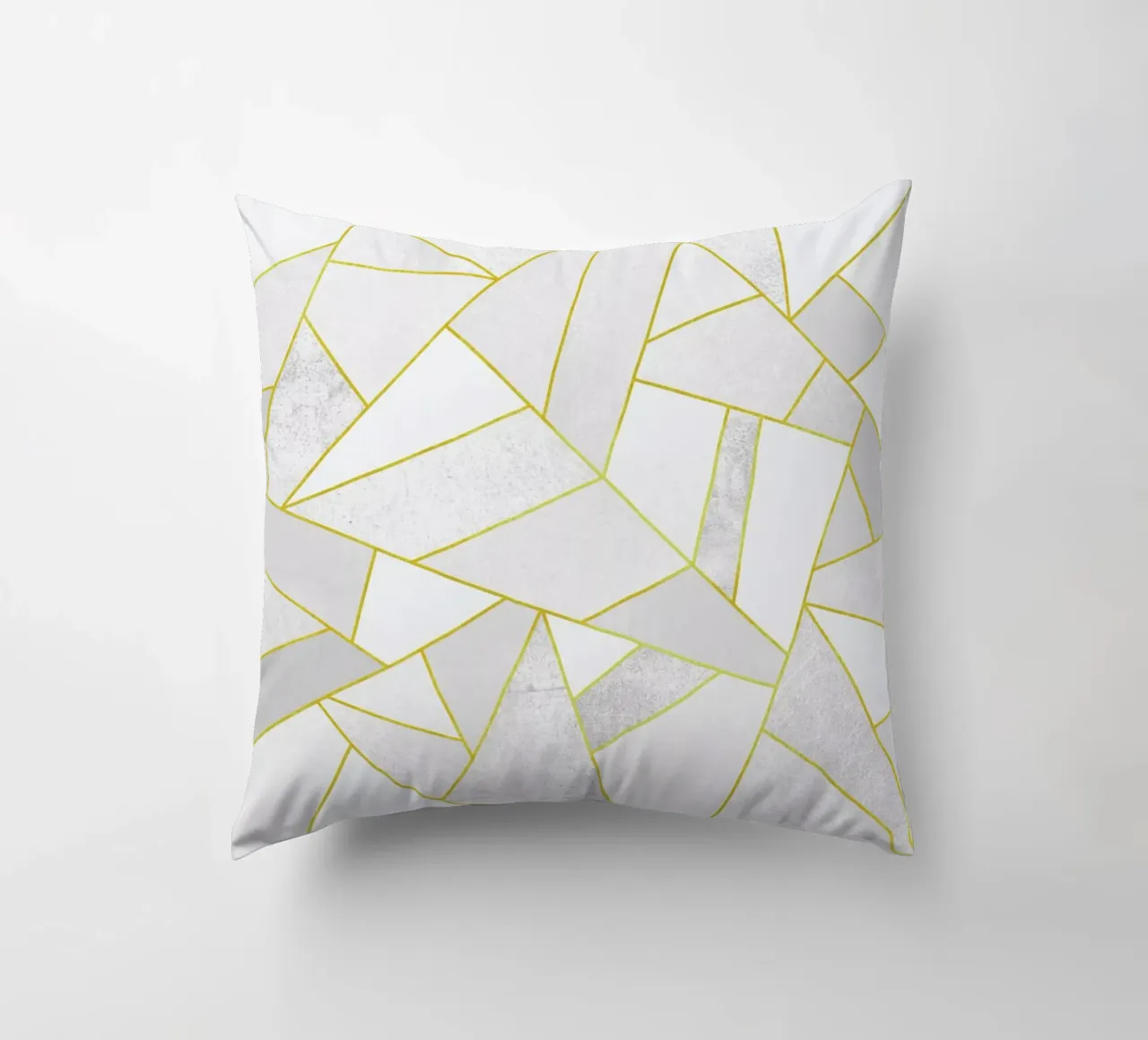 White Stone with Gold Lines cuscino da Elisabeth Fredriksson