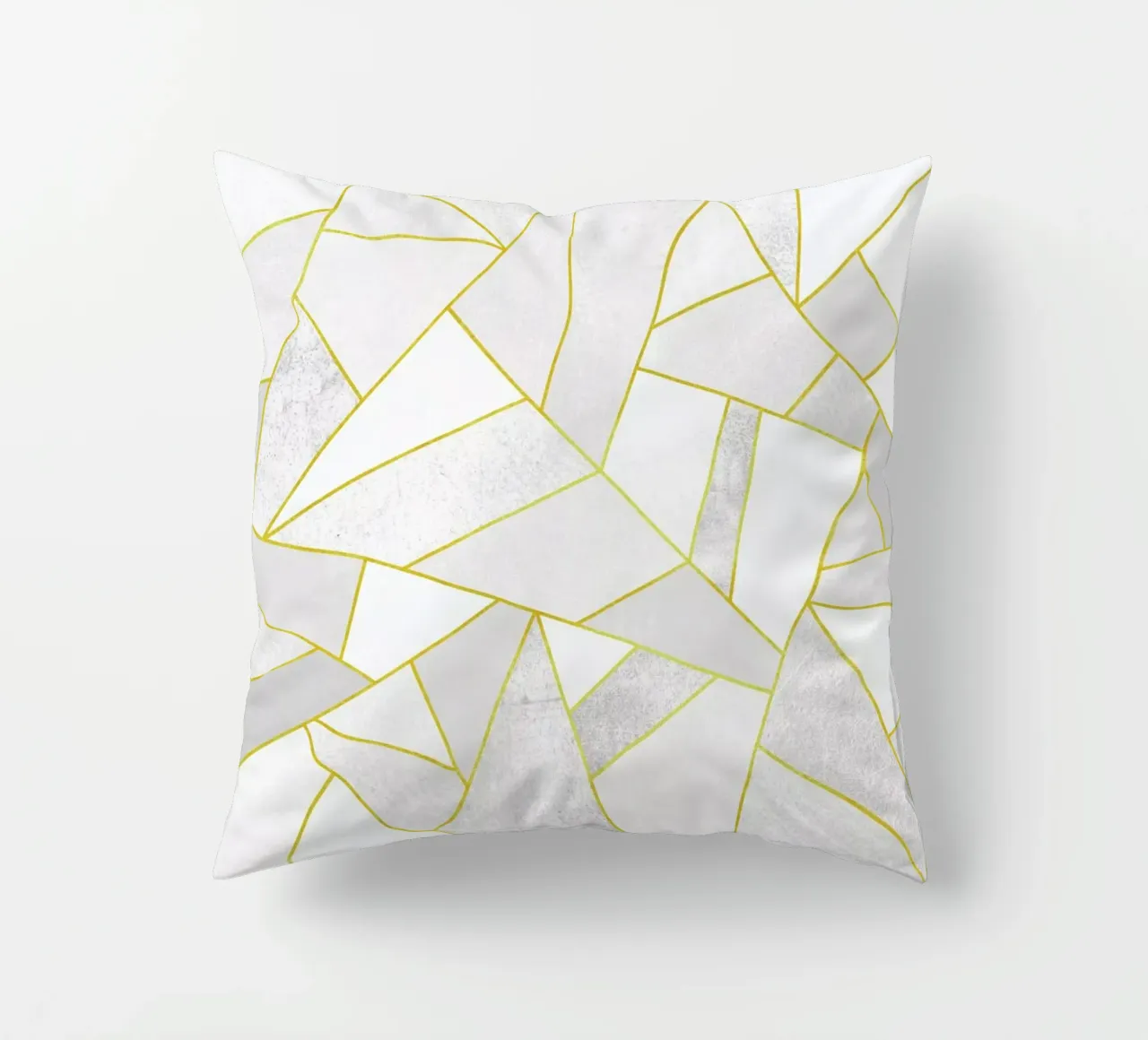 White Stone with Gold Lines cuscino da Elisabeth Fredriksson
