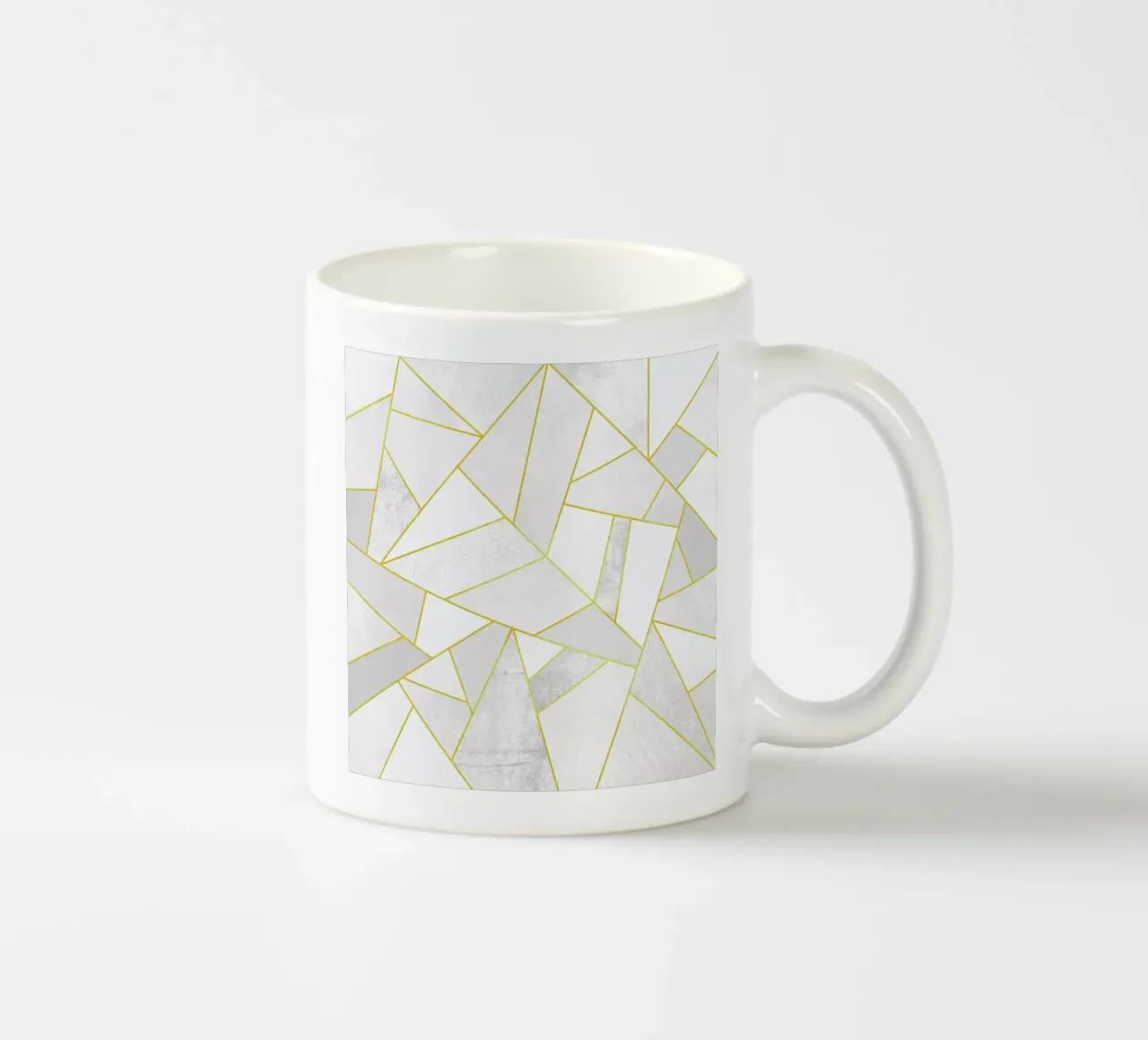 White Stone with Gold Lines tazza in ceramica da Elisabeth Fredriksson