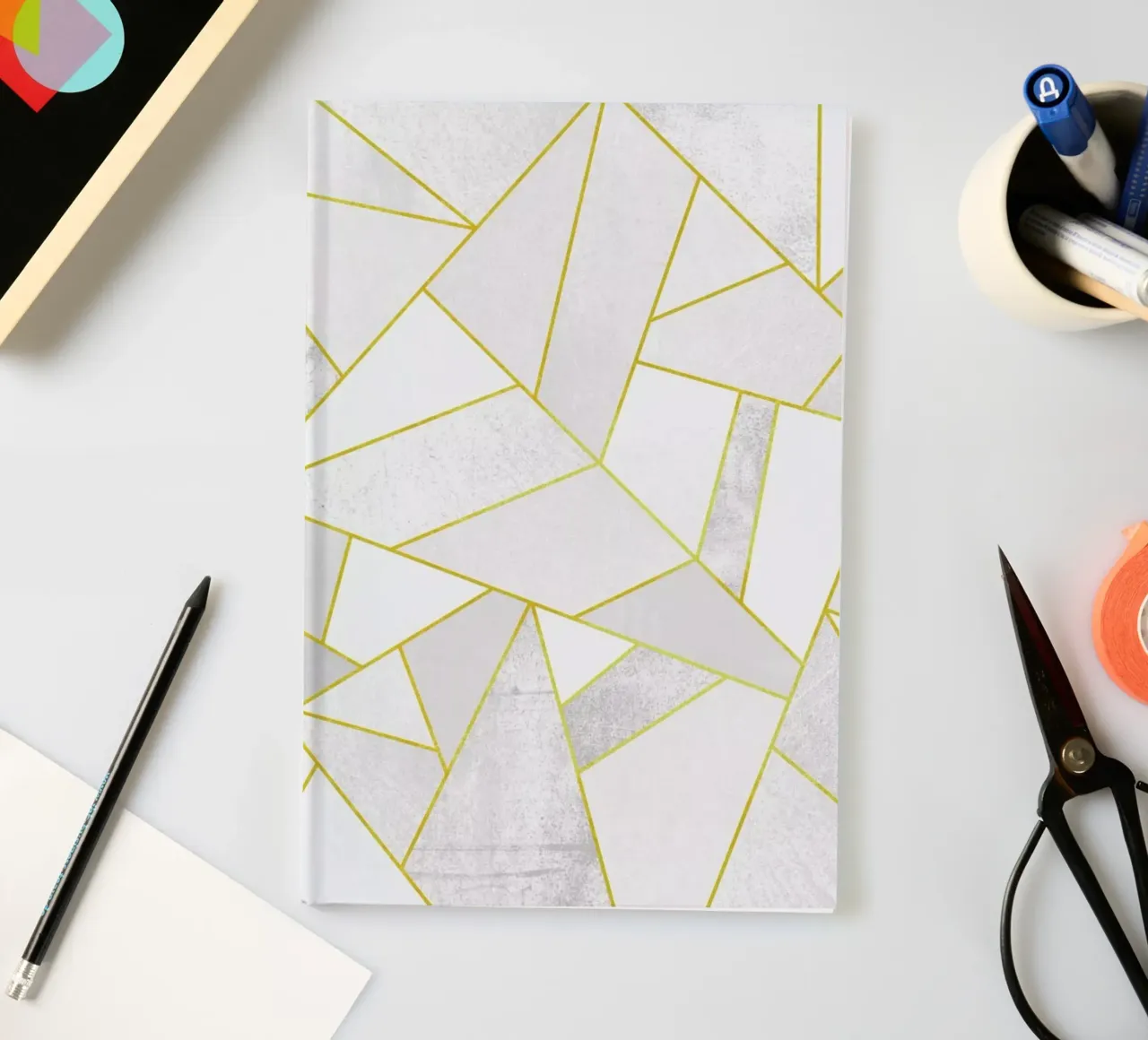 White Stone with Gold Lines notebook by Elisabeth Fredriksson