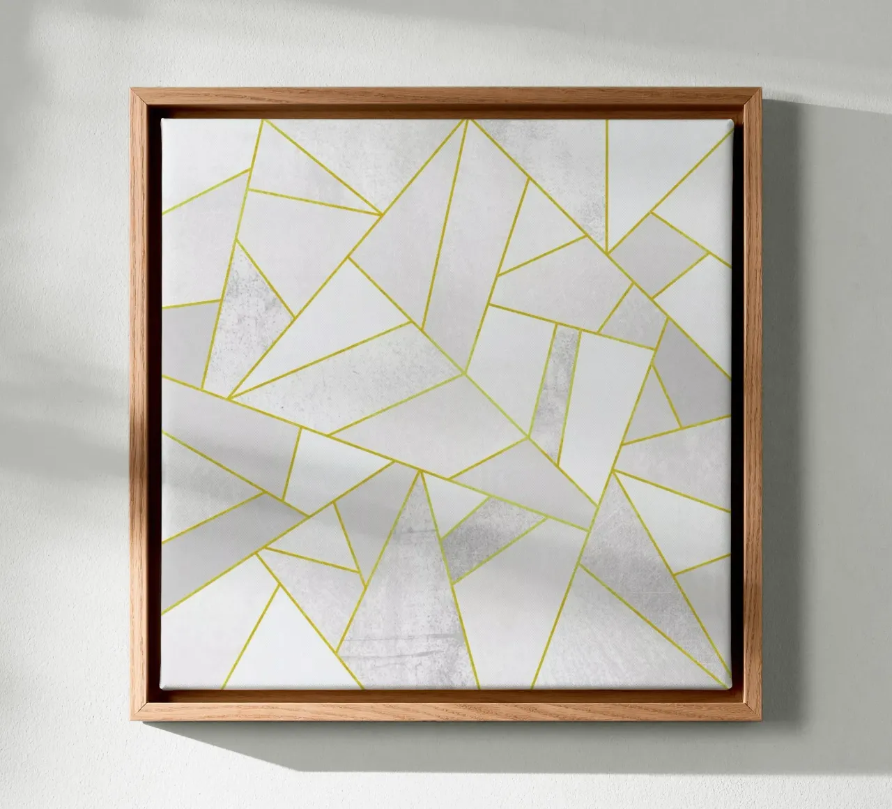 White Stone with Gold Lines tela con Cornice a cassetta da Elisabeth Fredriksson