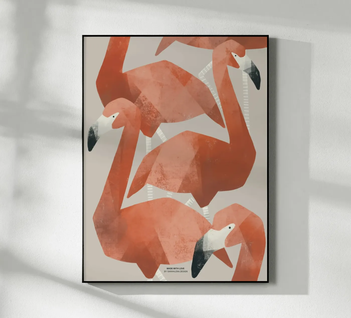 FLAMINGOS AT THE BEACH plexiglass da sarahlenadesign
