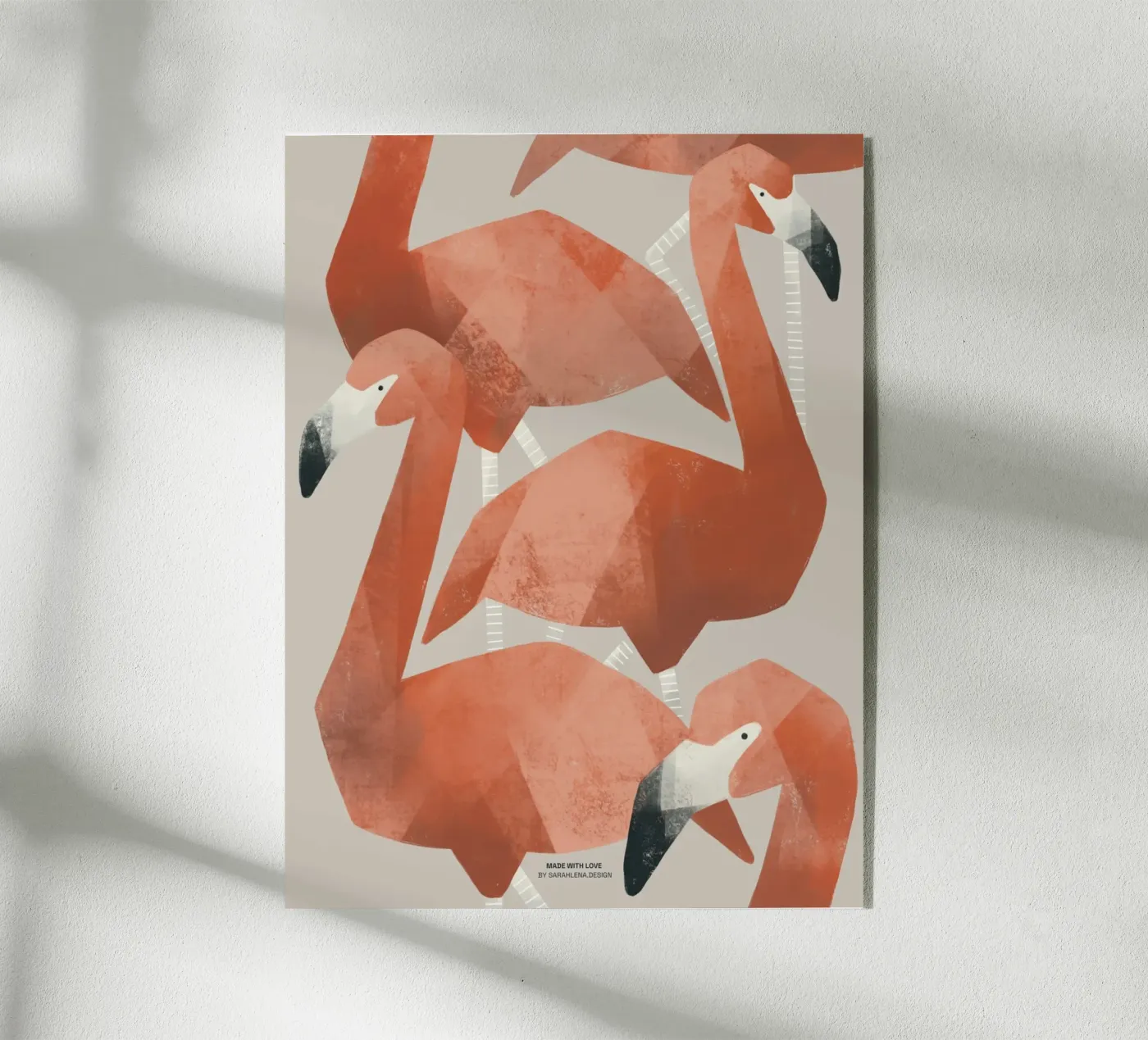 FLAMINGOS AT THE BEACH plexiglass da sarahlenadesign