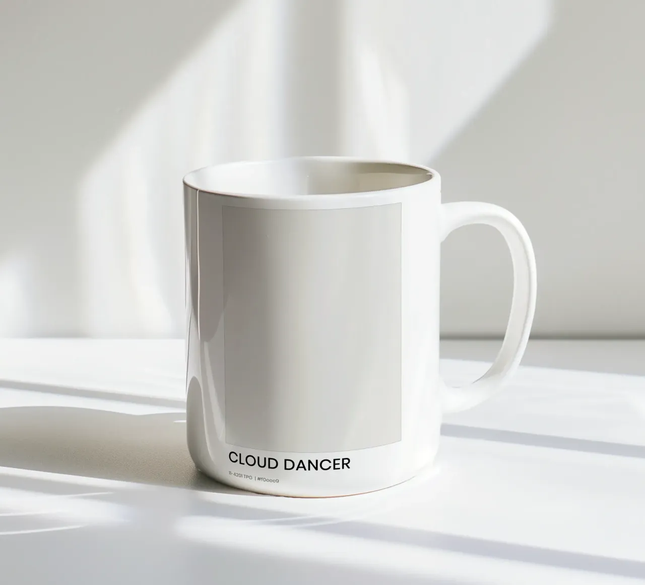 Cloud Dancer ceramic mug by EverLuvv Studio