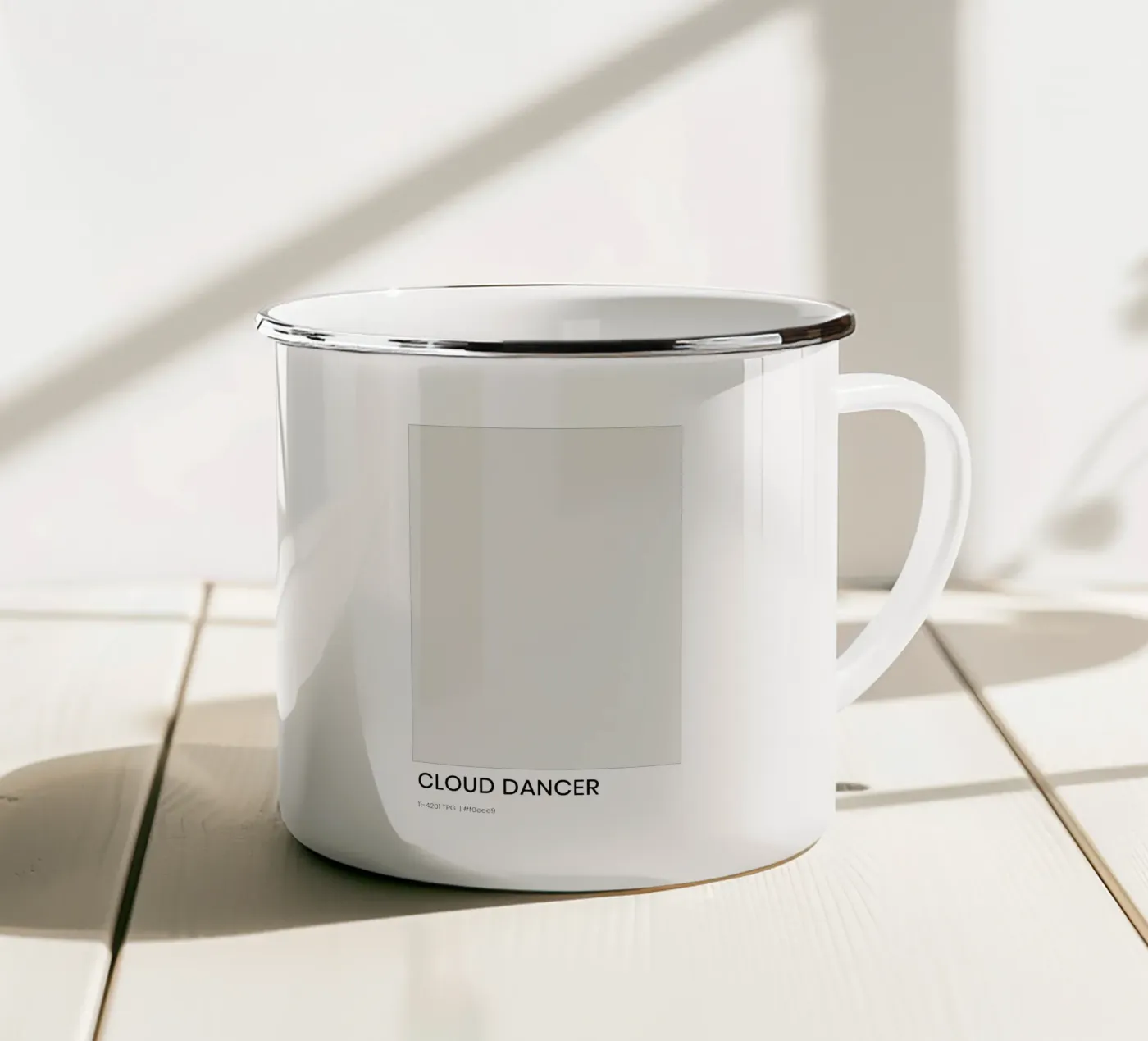 Cloud Dancer enamel mug by EverLuvv Studio